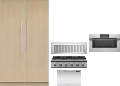 6 Piece Package Includes Refrigerator, Freezer, Cooktop, Wall Oven, Hood And Dishwasher